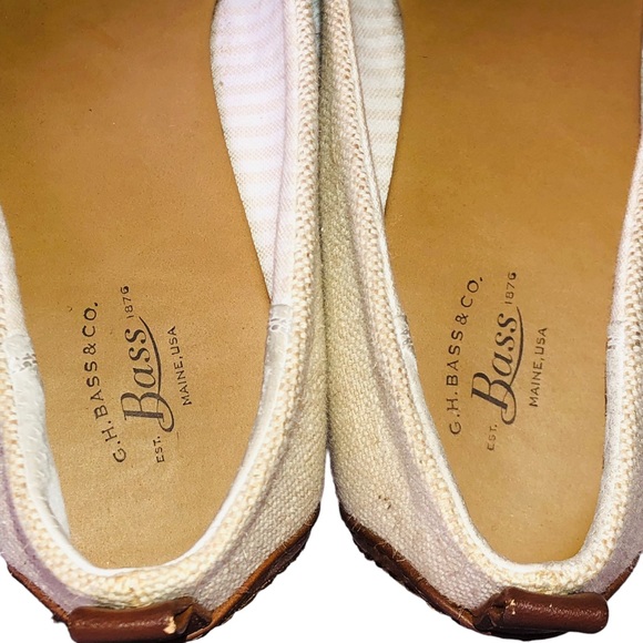 GH Bass Womens Kaitlyn Espadrille Wedge Heel Sz 8.5 M Ivory/Brown Shoes - Picture 13 of 15